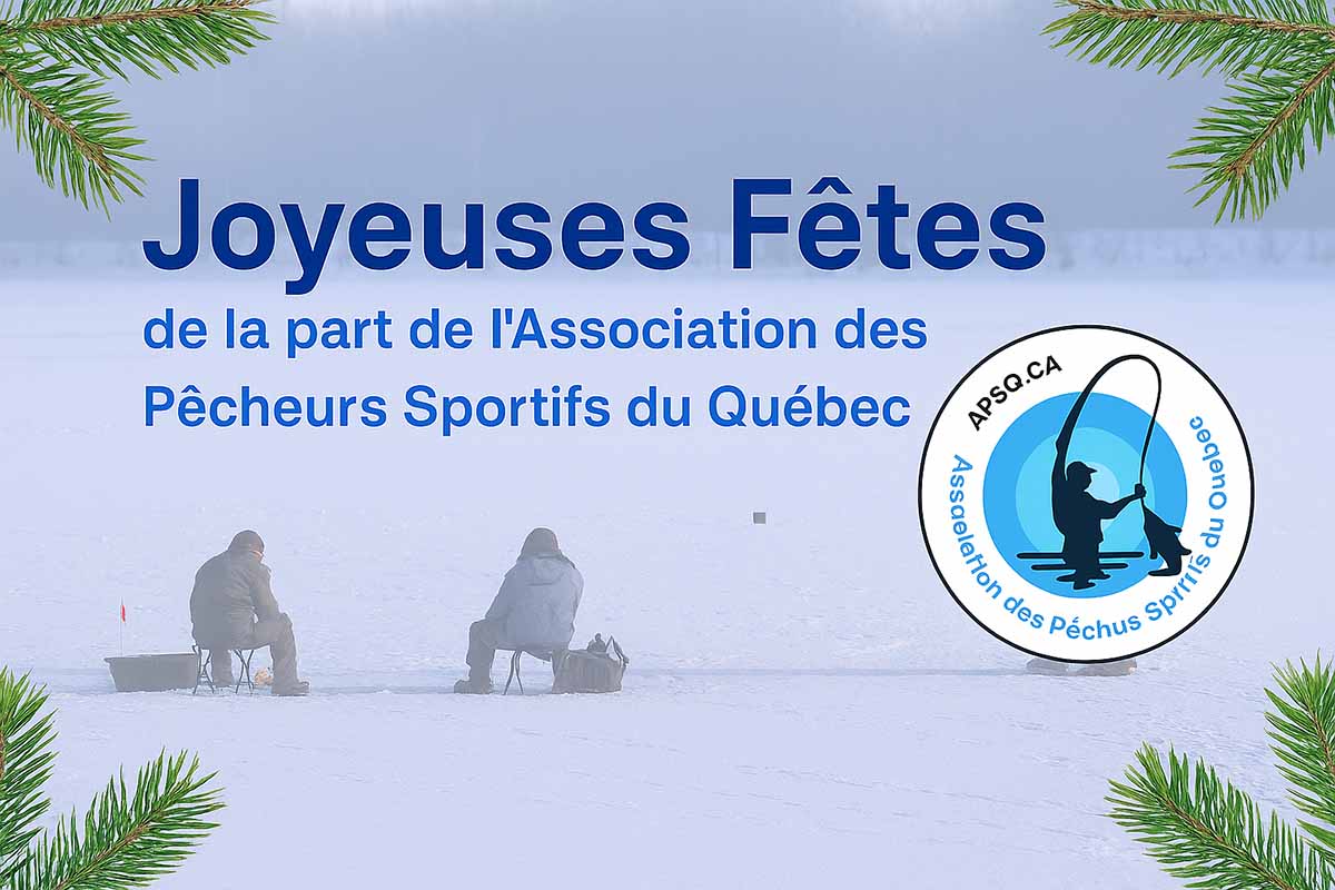 Infolettre de Décembre 2025 - Joyeuses Fêtes de la part de l'Association des Pêcheurs Sportifs du Québec. 